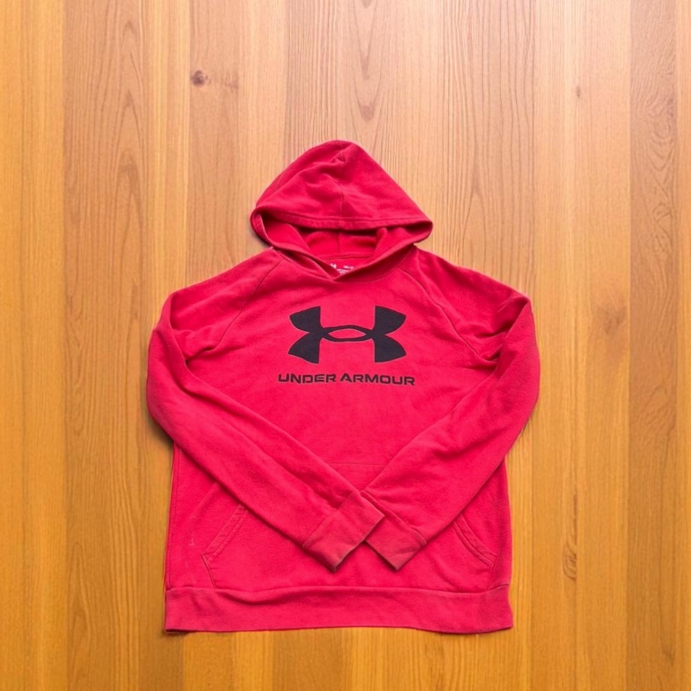 Kids Rival Fleece Hoodie Under Armour Youth XL Loose Red Used